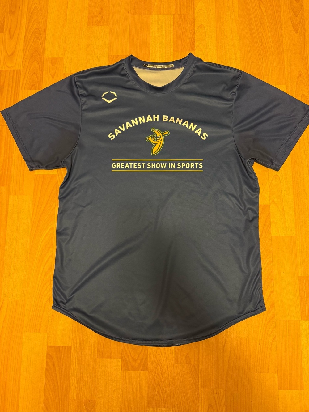 Savannah Bananas Shirt Mens Large Blue Baseball Evoshield Greatest Show Tee